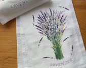 Tea Towel, Lavender design towel,  cotton tea towel, flowers for spring towel, flour sack towel, housewarming gift, kitchen refresh