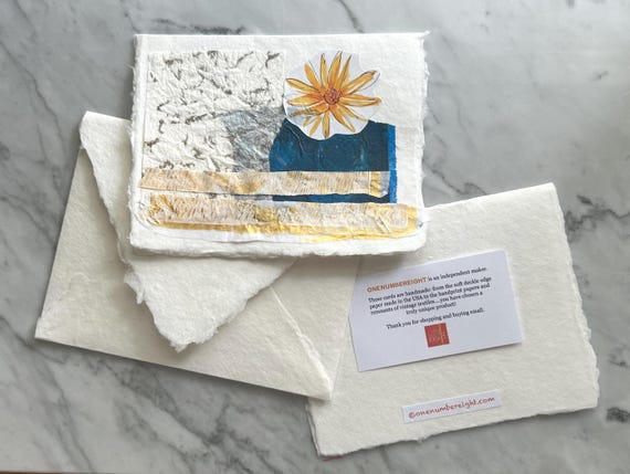Blank Card: Collage Paper & Fabrics
