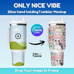 spinning 40oz tumbler frame. video canva frame templete. easy use. creating ads for your store.