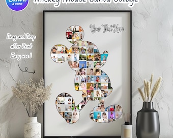Canva Mickey Mouse Photo Collage | Canva easy edit. create your 100 mickey memories. Drag and Drop style.