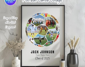 サッカー写真コラージュ | Canvaで簡単編集。サッカーの思い出をドラッグ＆ドロップで作成。