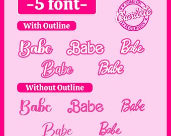 Alfabeto de fuentes Pink Doll. 5 fuentes de moda / Alfabeto - Archivos TTF instalables - Descarga instantánea. Fácil de usar.