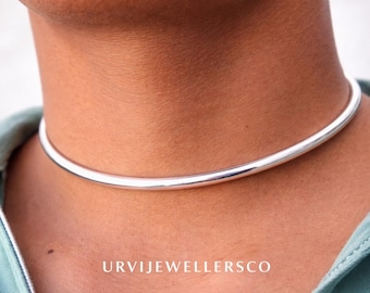 925 Sterling Silver Neck Collar, Choker, Tribal Statement Jewelry, Braided ,Handmade Valentine's Day