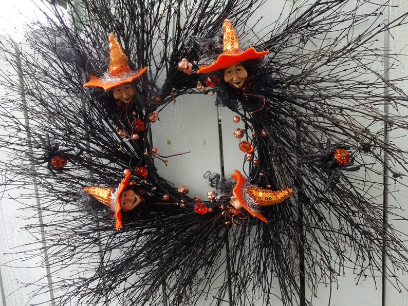 Halloween Wreath Halloween Decorations Fall Wreath Twig Etsy