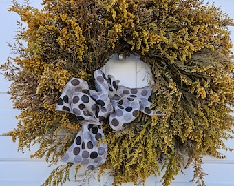 Fall Wreath Autumn Wreath  Preserved Wreath  Preserved Golden Rod Wreath Natural Wreath