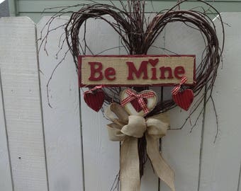 Valentine Wreath  Heart Wreath  Heart Twig Wreath  Valentine Gift  Twig Wreath Large Wreath  Door Wreath  Gift Hostess Gift