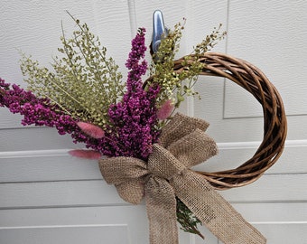 Spring and Summer Wreath  Natural Wreath  Heather Wreath  Dried Wreath  Easter Wreath