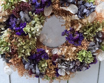 Dried Floral Wreath  Spring and Summer Wreath  Easter Wreath Mother's Day Gift Front Door Wreath