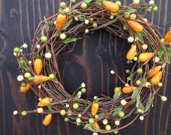 Easter Wreath  Easter Decorations  Wreath For Easter  Carrot Wreath  Front Door Wreath  Easter Gift  Door Decorations For Easter  Wreath