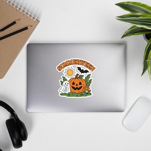 Summerween Halloween Aufkleber, Summerween Kürbis Aufkleber, Gruseliger Herbst Grafikaufkleber, Retro Halloween Aufkleber für Sie / Ihn