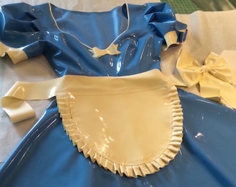 Ruffle latex apron