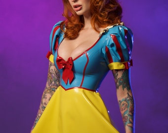 Latex Snow White inspired cosplay dress