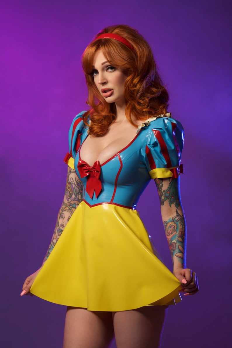 Latex Snow White inspired cosplay dress image 1
