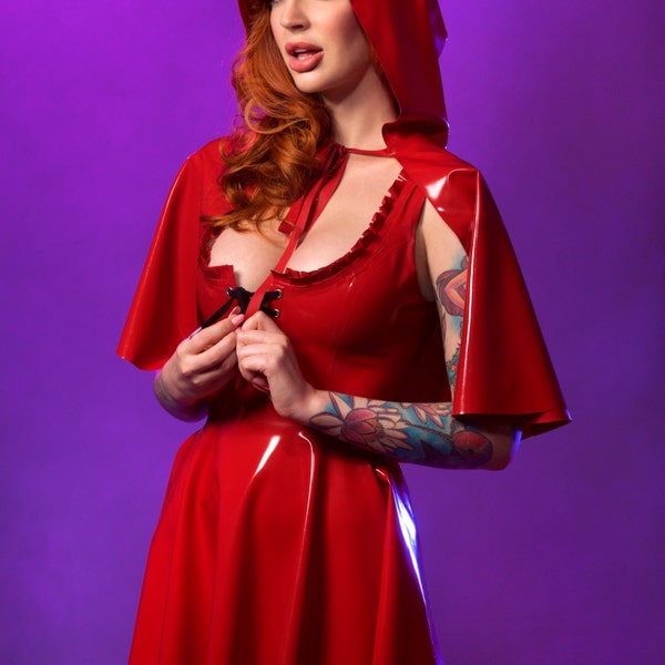 Latex Little red riding hood caplet and hood