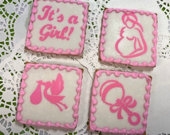 Baby girl sugar cookies - free shipping