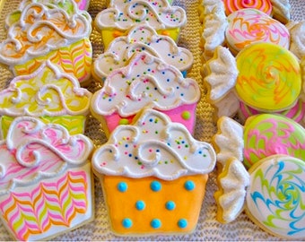 Cupcakes and Candy sugar cookies - free ship