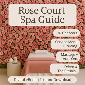Romantic Garden Spa Guide: Floral Decor, Service Menu, Branding (PDF Download)