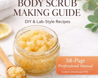 Gids voor het maken van bodyscrubs | Doe-het-zelf- en laboratoriumrecepten | Spa-handleiding van 57 pagina's | Suiker, zout, koffiescrubs | Direct downloaden