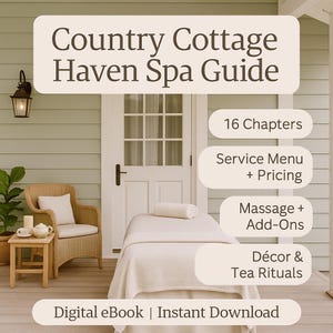 Country Cottage Spa Guide PDF: Rustic Design, Menu, Branding