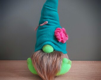 Halloween gnome handmade zombie. Large stuffed plush soft gnomes doll. Mantel decoration, tiered tray gnome. Autumn gnome shelf home decor.