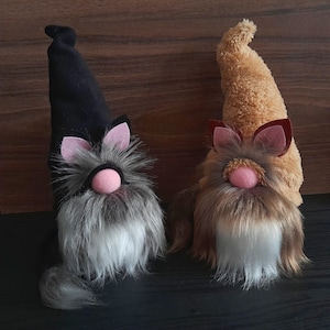 Cat gnomes Halloween gnome handmade Large stuffed plush soft gnomes doll Mantel decoration, tiered tray gnome Autumn gnome shelf home decor