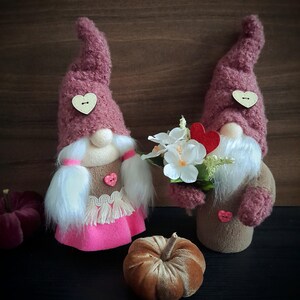 Fall gnomes couple handmade boy girl Cute stuffed plush soft gnome doll mom gift Farmhouse gnome shelf mantel home autumn decor