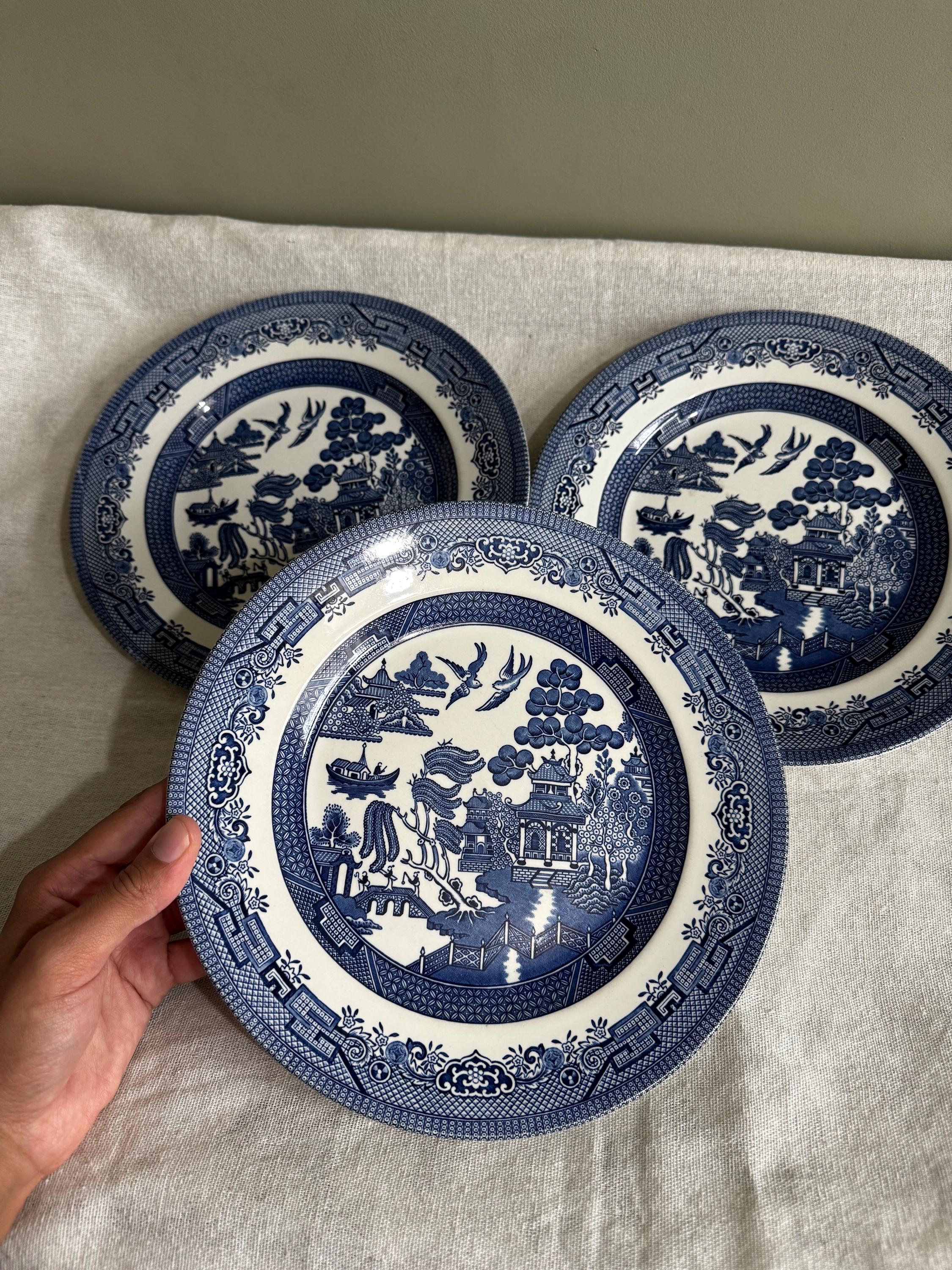 Churchill Vintage Prag Teller, 30,5 Cm, Verglast, Set à 6 Stück, Porzellan, Spülmaschinengeeignet