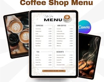 Menù del caffè stampabile, insegna moderna per bar, decorazione murale per cucina, menù per bevande espresso, decorazioni per bar, poster minimalista per caffè, download digitale