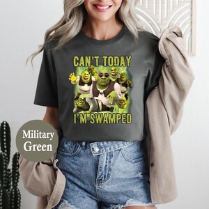 Can&#39;t Today I&#39;m Swamped Shirt, Funny Shrek Trending Tee, Shrek Face Meme Shirt,Shrek Shirt,Fiona and Shrek Shirt,Shrek Shirt,Funny Boy Shirt