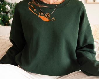 Come We Fly Sweatshirt, Witch Vibes Shirt, Halloween Sweatshirt, Witches Broom Shirt, Halloween Party Shirt, Sisters Shirt, Fall Sweatshirt