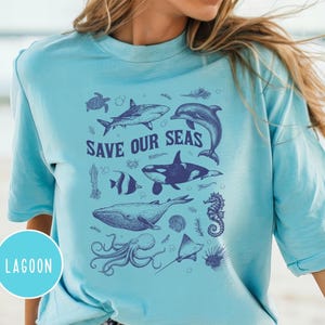 Comfort Color Save Our Seas Tshirt, Protect Our Oceans Tshirt, Shark Shirt, Save The Ocean Shirt, Respect The Locals Shirt, Ocean Lover