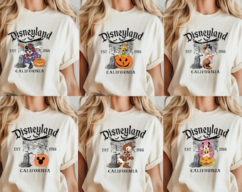 Vintage Disneyland Halloween All Characters Shirt, Halloween Party Shirt, Disney Family Halloween Shirt, Mickey And Friends Halloween Shirt
