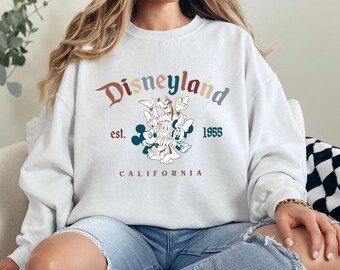 Retro Mickey And Friends Disneyland Est 1955 Sweatshirt, 2025 Family Vacation Shirt, Disneyland Shirt, Magic Kingdom, Disney Sweatshirt