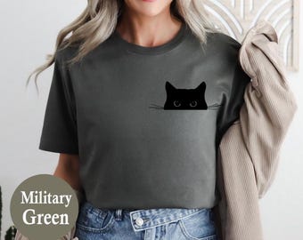Black Cat Shirt, Cat Shirt, Cute Kitty Tee, Kitten T-shirt, Gift for Cats Lover, Cat Mom Shirt, Cat Shirt Women,Cat Shirt Kids,Cat Mom Shirt