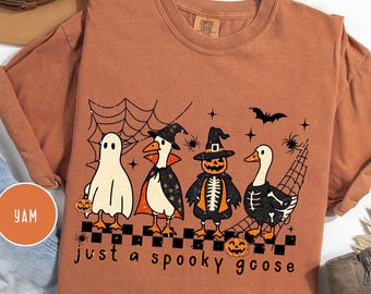 Comfort Colors Just a Spooky Goose Halloween Shirt,Goose Lover Shirt,Goose in Halloween Shirt,Ghost Goose Shirt,Funny Goose Shirt,Spooky Tee