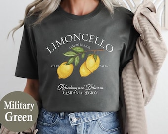 Limoncello Shirt, Refreshing Lemon Graphic Shirt, Italian Summer Shirt, Gift for Lemon Lovers, Italy Vacation Shirt, Italy Vacation Outfit