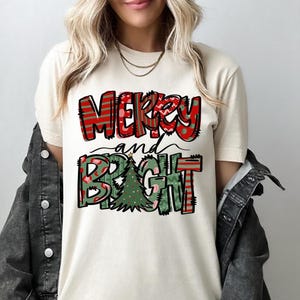 Merry and Bright Shirt,Christmas Shirt, Womens Christmas Tee,Christmas Shirts for Women, Merry Christmas Shirt,Christmas Gift,Gift For Women