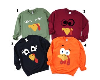 Sudadera divertida con pavo de Acción de Gracias para toda la familia, camiseta de Acción de Gracias con amigos, camiseta de pavo adorable, camiseta de otoño para niños, camiseta familiar de otoño, camiseta de cena del Día del Pavo
