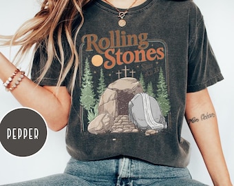 Comfort Colors® Rolling Stones Shirt, Trendy Easter Clothing, Jesus Christ Shirt, Gift For Christian, Jesus Christ Shirt, Gift For Religious