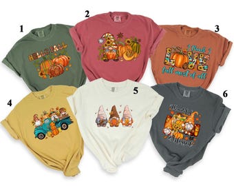 Comfort Colors Fall Gnomes Shirt, Thanksgiving Shirt, Autumn Fall Shirt, Pumpkin Shirt, Thanksgiving Gnomes Shirt, Friendsgiving Fall Shirt