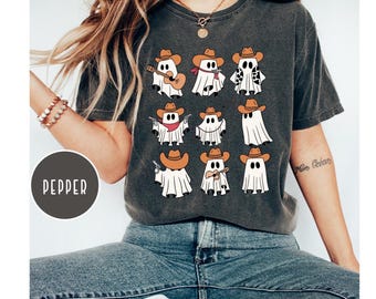 Comfort Colors Cowboy Ghost Shirt, Cute Ghost Shirt, Western Halloween Shirt, Country Halloween Tee,Halloween Gift, Cute Spooky Cowboy Shirt