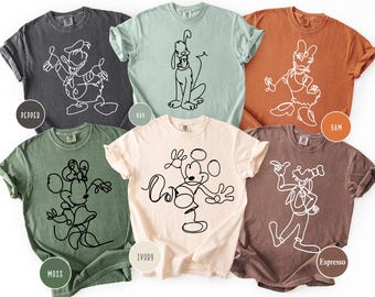 Comfort Colors Retro Mickey And Friends Shirt, Retro Disney Family Trip Shirt, Checkered Disney Friends Shirt,Disney Family Vacation Shirt