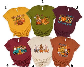 Cute Fall Shirt, Fall Gnomes Shirt, Thanksgiving Shirt, Autumn Fall Shirt, Pumpkin Shirt, Thanksgiving Gnomes Shirt, Friendsgiving Shirt