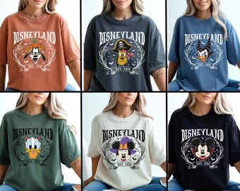 Comfort Colors Vintage Disneyland Halloween All Characters Shirt, Mickey And Friends Halloween Shirt,Disney Family Halloween Party Shirt