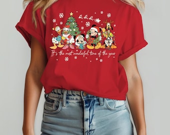 Vintage It's The Most Wonderful Time of The Year Disney Christmas Shirt,Cartoon Mickey and Friends Christmas Party 2025,Mickey & Friends WDW