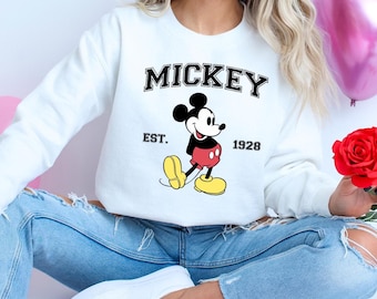 Retro Mickey Sweatshirt, Mickey Mouse Sweatshirt, Disneyland Sweatshirt, Vintage Disney Sweatshirt, Family Vacation Shirt,Disney Women Shirt
