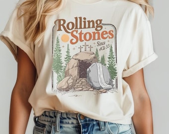 Rolling Stones Shirt, Trendy Easter Clothing, Jesus Christ Shirt,Gift For Christian,Jesus Christ Shirt,Gift For Religious,Gift For Religious