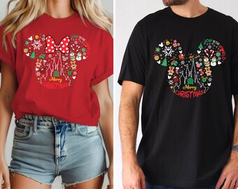 Christmas Mickey and Minnie Disney Shirt, Mickey Minnie Couple Shirt, Mickey and Minnie Mouse Disney Shirt, Christmas Disney Trip Shirt