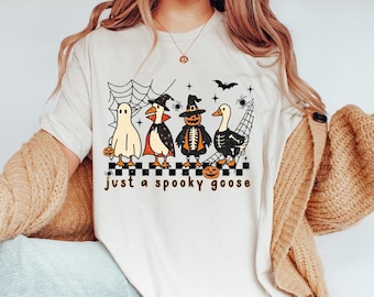Just a Spooky Goose Halloween Shirt, Goose Lover Shirt, Goose in Halloween Shirt, Ghost Goose Shirt, Funny Goose Shirt, Spooky Goose Shirt