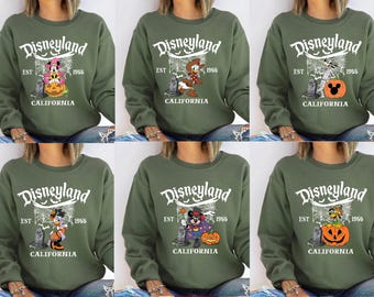 Vintage Disneyland Halloween All Characters Sweatshirt, Disney Family Halloween Tee,Mickey And Friends Halloween Shirt,Halloween Party Shirt